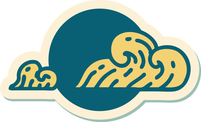 tattoo style sticker of clouds