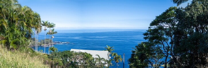 Panoramic view of Laupahoehoe lookout in Big Island Hawaii 