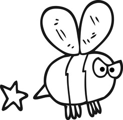 black and white cartoon angry bee