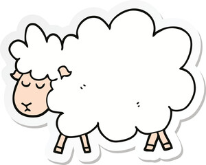 sticker of a cartoon sheep