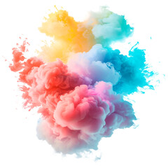 Fototapeta premium A colorful cloud with a rainbow of colors Isolated on transparent background, PNG