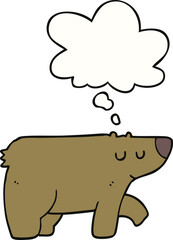 cartoon bear and thought bubble