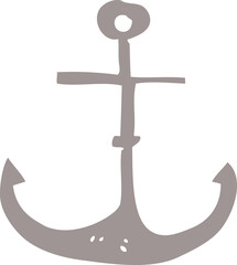 cartoon doodle ship anchor
