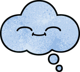 retro grunge texture cartoon thought bubble