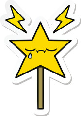 sticker of a cute cartoon magic wand