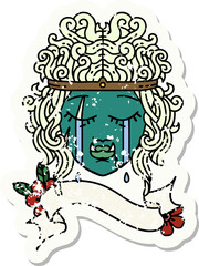 crying orc barbarian character face illustration