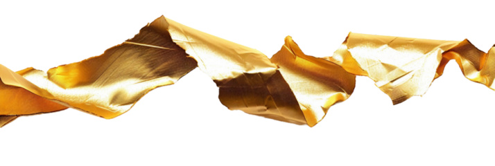 torn golden ribbon, PNG transparent object
