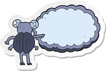 sticker of a cartoon pointing insect