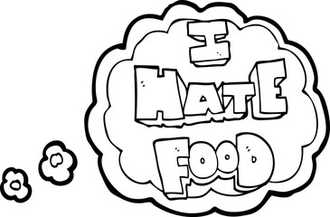 thought bubble cartoon i hate food symbol