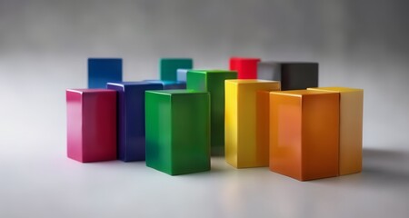 Obraz premium Vibrant geometric shapes in a row