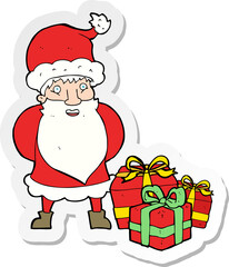 sticker of a cartoon santa claus
