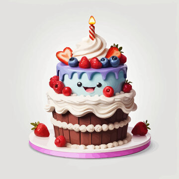 Cake Icon Cartoon Very Cool Design