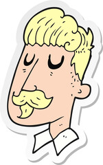 sticker of a cartoon man with mustache