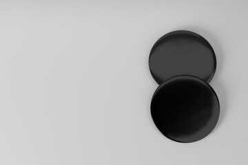 Badges mock-up. Badges template on studio background.