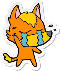 distressed sticker of a cartoon fox