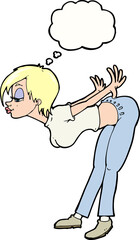 cartoon sexy woman with thought bubble