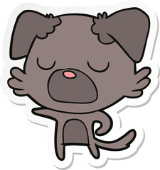 sticker of a cartoon dog