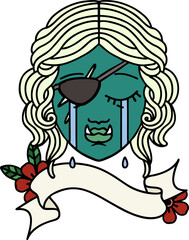 crying orc rogue character face illustration