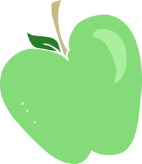flat color illustration of a cartoon apple