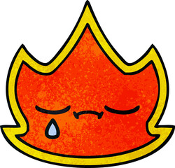 retro grunge texture cartoon fire