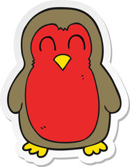 sticker of a cartoon christmas robin