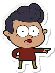 sticker of a cartoon staring man