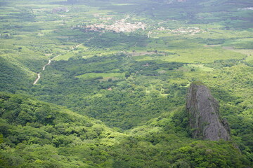 Panorama from the cable car station, to the Ubajara National Park, Ceará State, Brazil.