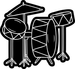 cartoon icon drawing of a drum kit