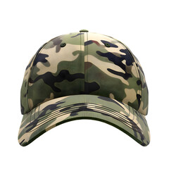 Cap in camouflage colors, isolated on transparent background