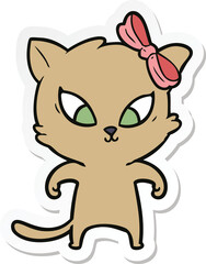 sticker of a cartoon cat