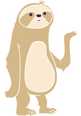 quirky hand drawn cartoon sloth
