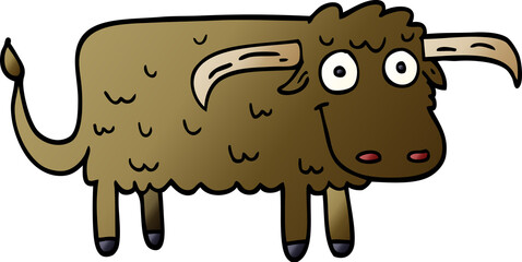 cartoon doodle hairy cow