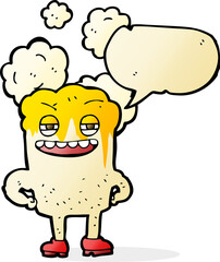 cartoon happy tooth with speech bubble