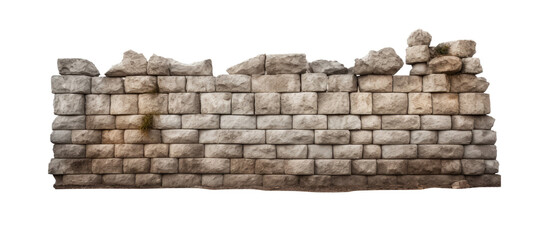 Obraz premium ancient stone wall, PNG, cutout, or clipping path. 