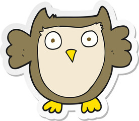 sticker of a cartoon owl