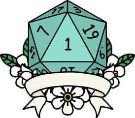 natural one d20 dice roll illustration