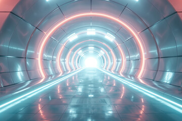 Tunnel Futuriste Minimaliste - obrazy, fototapety, plakaty
