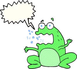 Fotobehang comic book speech bubble cartoon burping frog © lineartestpilot
