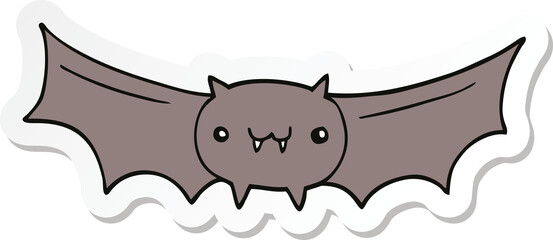 sticker of a cartoon vampire bat