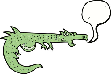 cartoon medieval dragon with speech bubble