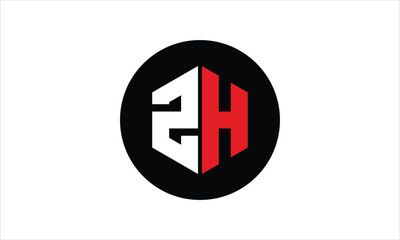 ZH initial letter polygon icon gaming logo design vector template. batman logo, sports logo, monogram, falcon, war game, symbol, playing logo, abstract, fighting, typography, icon, minimal, premier 