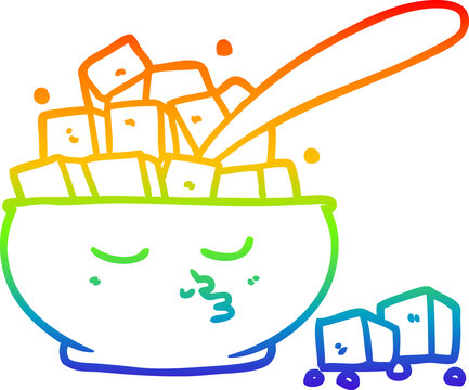 recommend clip art: rainbow gradient line drawing cartoon sugar bowl