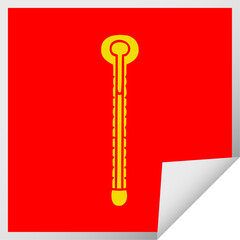 quirky square peeling sticker cartoon thermometer