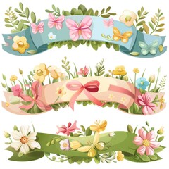Springthemed banners and ribbons