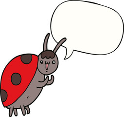 cute cartoon ladybug and speech bubble