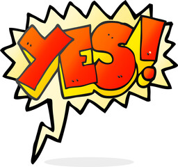 speech bubble cartoon yes symbol