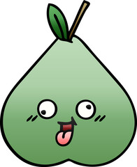gradient shaded cartoon green pear