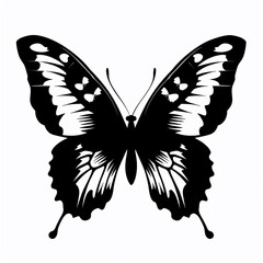 Illustration of a butterfly using black ink with a simple concept and high contrast.