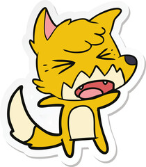 sticker of a angry cartoon fox