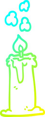 cold gradient line drawing cartoon candle burning